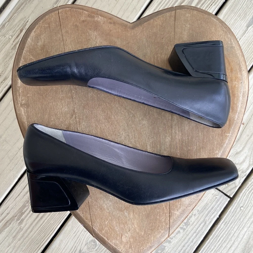 Gucci Leather Square Toe Mid-Heel Pump Shoes Women's Size 8.5 - Picture 3 of 10